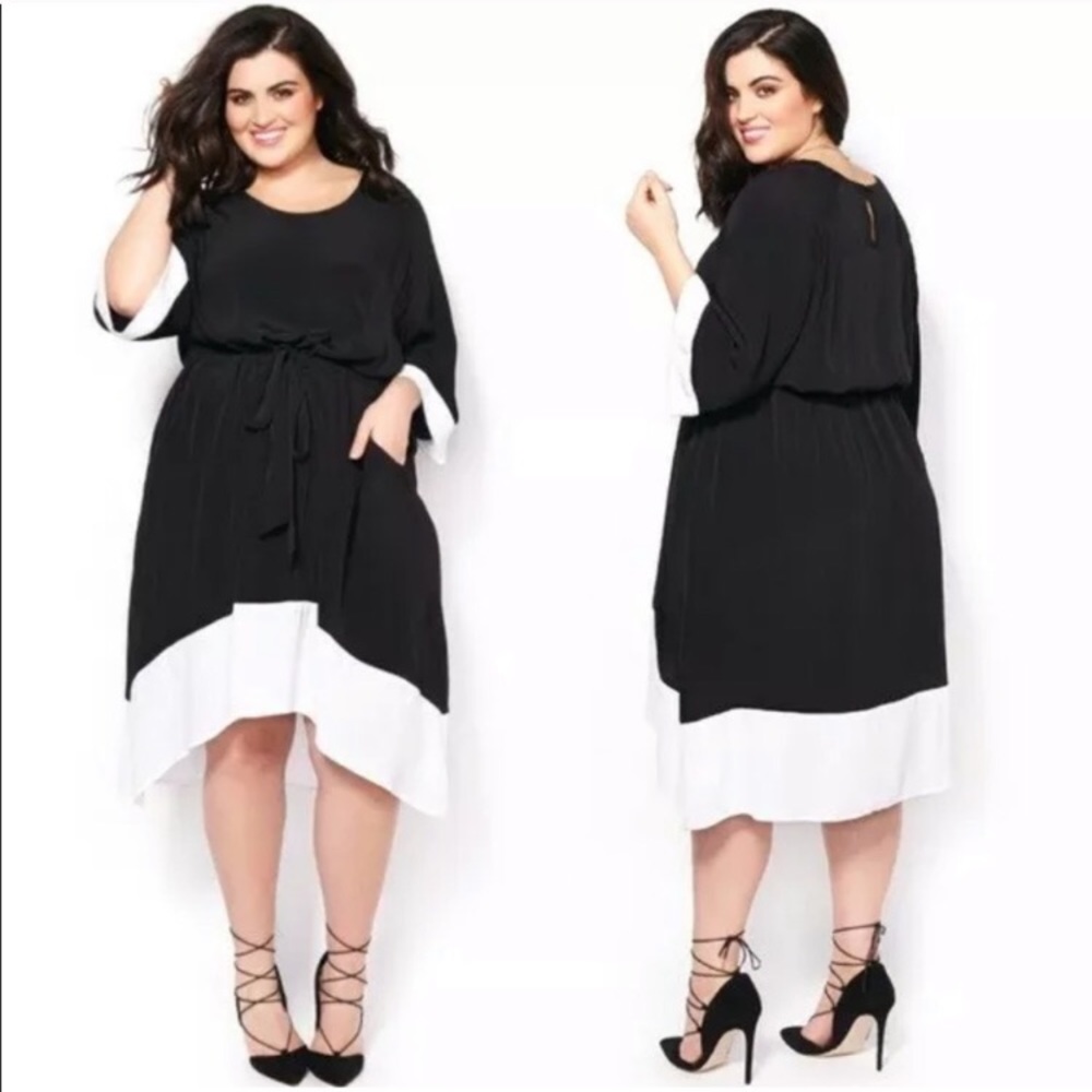 Melissa McCarthy Seven7 Black & White midi dress